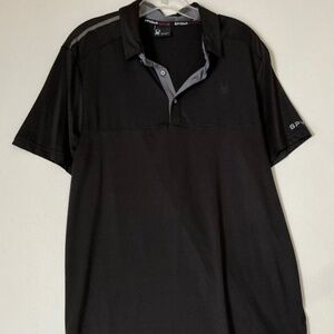 Men’s Spyder black Active moisture wicking polo pro=8 size L